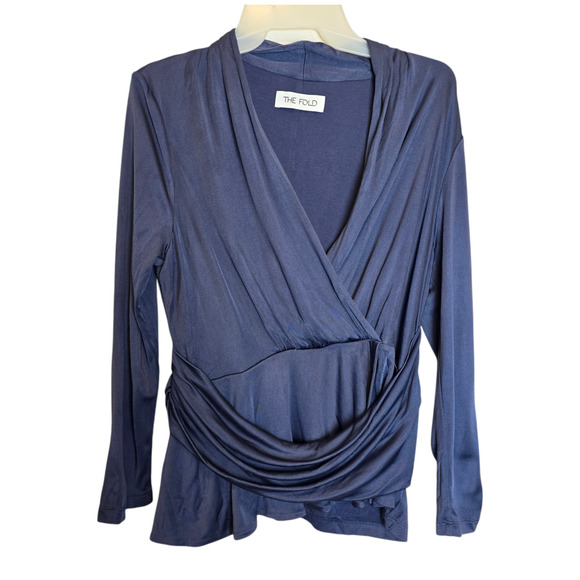 The Fold silk Belleville top size 8 medium blue - Picture 1 of 6